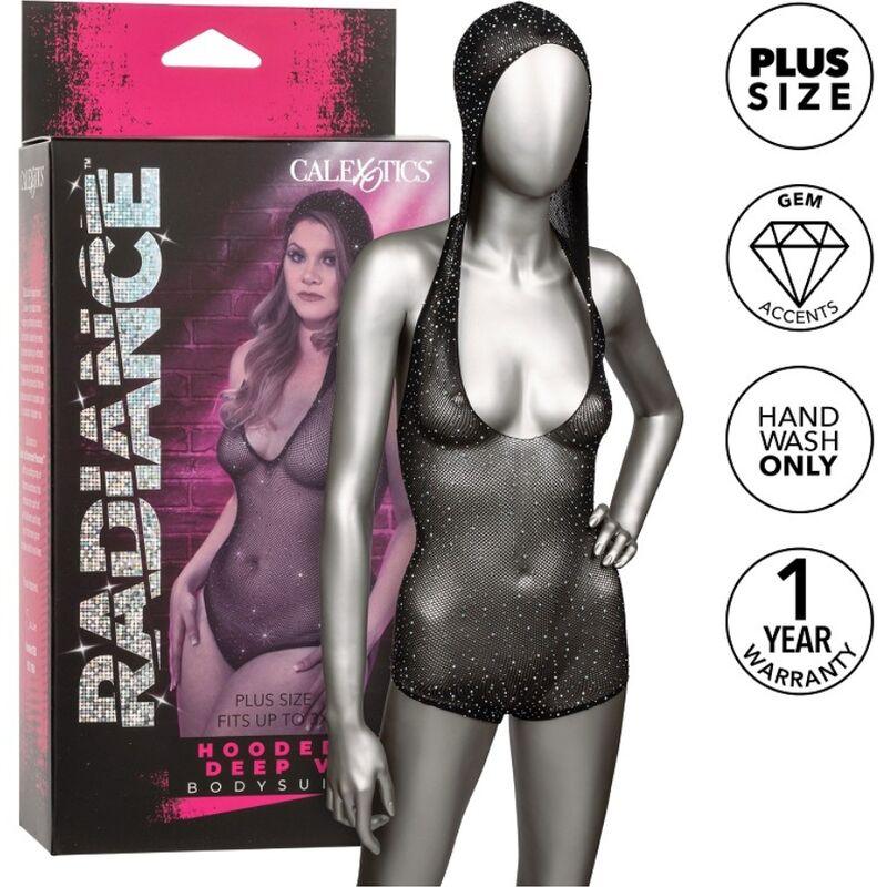 CALEXOTICS - RADIANCE BODY CON CAPUCHA Y ESCOTE EN V PRONUNCIADO TALLA GRANDE - Optelum