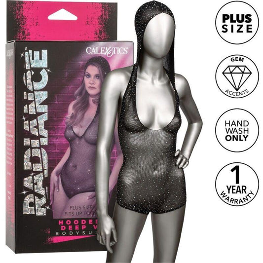 CALEXOTICS - RADIANCE BODY CON CAPUCHA Y ESCOTE EN V PRONUNCIADO TALLA GRANDE - Optelum