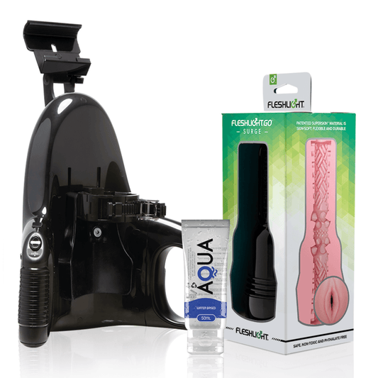 FLESHLIGHT - GO PINK LADY SURGE VAGINA + UNIVERSAL LAUNCH + LUBRICANTE AQUA QUALITY 50 ML - Optelum
