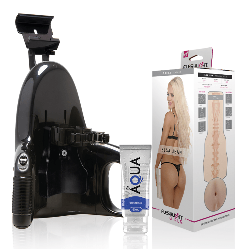FLESHLIGHT - ELSA JEAN VAGINA TASTY + UNIVERSAL LAUNCH + LUBRICANTE AQUA QUALITY 50 ML - Optelum