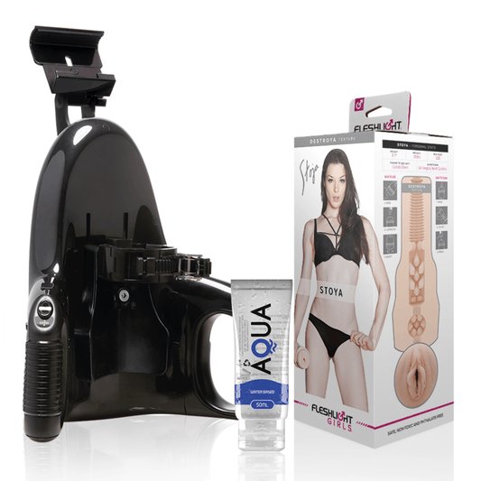 FLESHLIGHT - VAGINA STOYA DESTROYA + UNIVERSAL LAUNCH + LUBRICANTE AQUA QUALITY 50 ML - Optelum