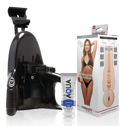 FLESHLIGHT - VAGINA RILEY REID UTOPIA + UNIVERSAL LAUNCH + LUBRICANTE AQUA QUALITY 50 ML - Optelum