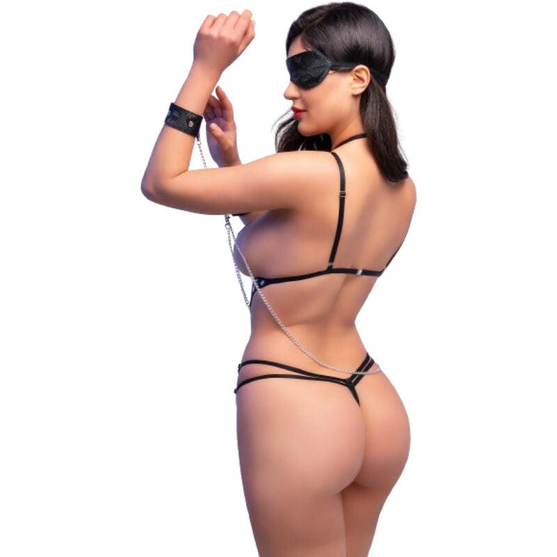 CHILIROSE - CR 4638 SET BODY CROTCHLESS NEGRO S/M - Optelum
