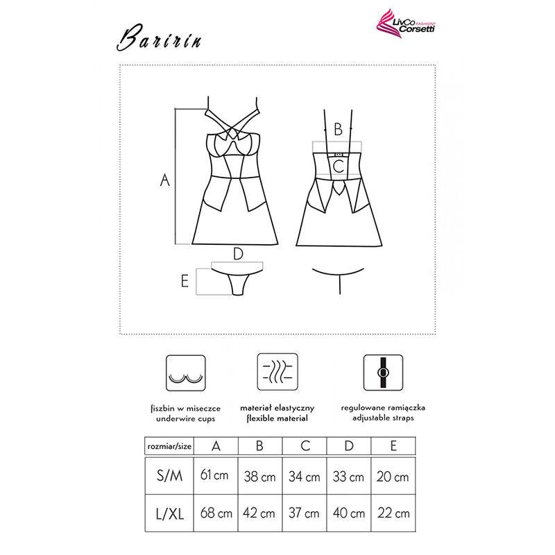 LIVCO CORSETTI FASHION - BARIRIN LC 90633 FALDA + PANTY NEGRO L/XL - Optelum