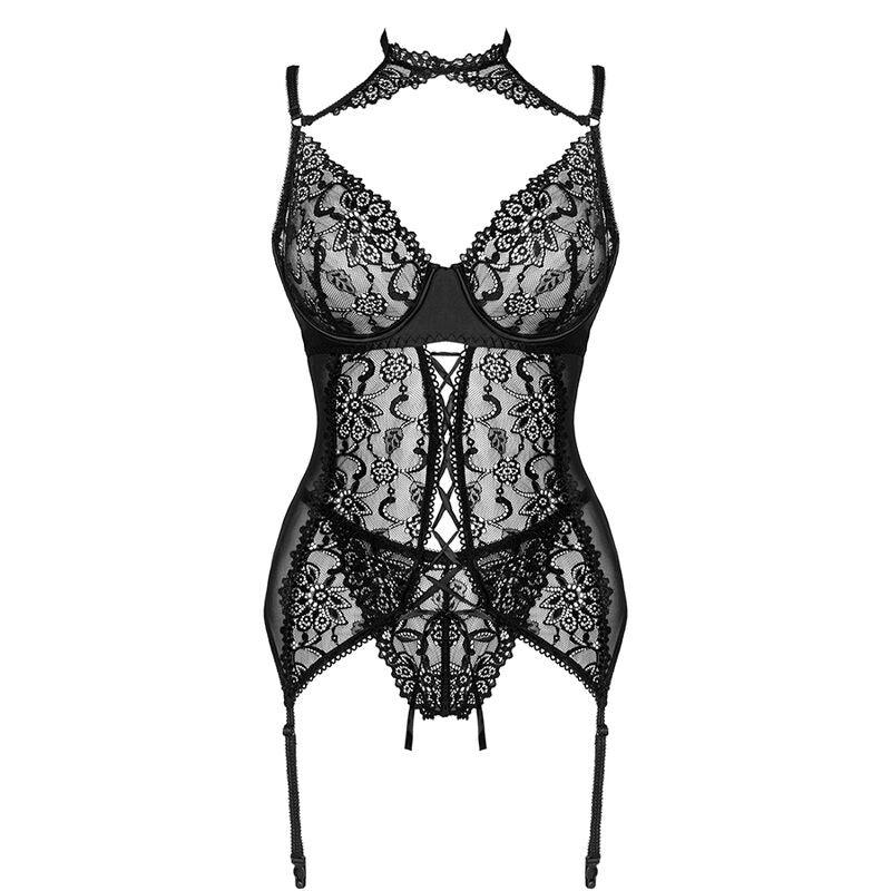 LIVCO CORSETTI FASHION - GIELLANDRA FOR THE SENSES COLLECTION CORSET + PANTY NEGRO L/XL - Optelum