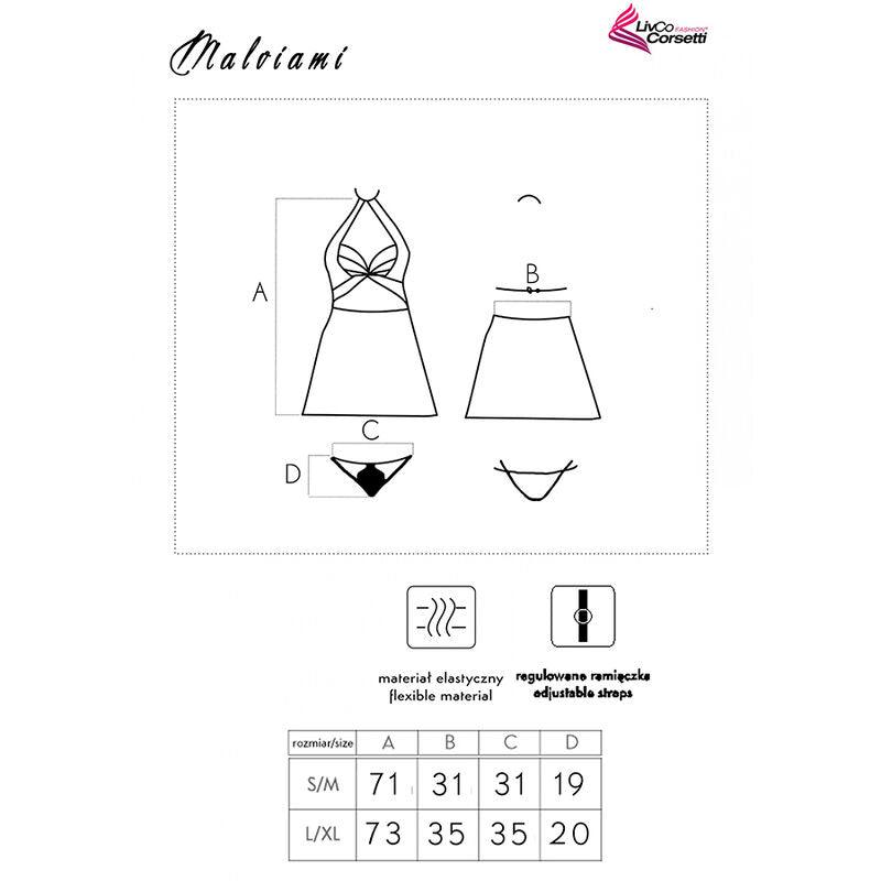 LIVCO CORSETTI FASHION - MALVIAMI LC 90625 FALDA + PANTY NEGRO L/XL - Optelum