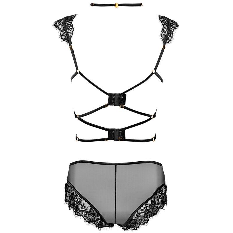 LIVCO CORSETTI FASHION - PALMENOM LC 90614 SUJETADOR + PANTY NEGRO L/XL - Optelum