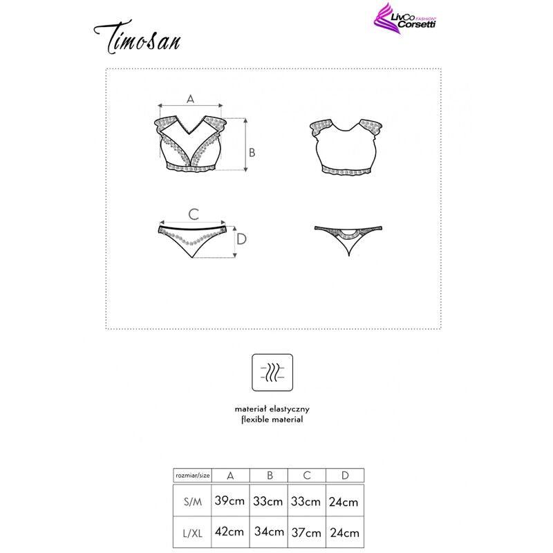 LIVCO CORSETTI FASHION - TIMOSAN LC 90631 SUJETADOR + PANTY NEGRO L/XL - Optelum