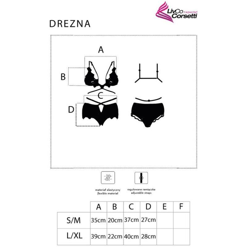 LIVCO CORSETTI FASHION - DREZNA LC 90733 SUJETADOR + PANTY NEGRO L/XL - Optelum
