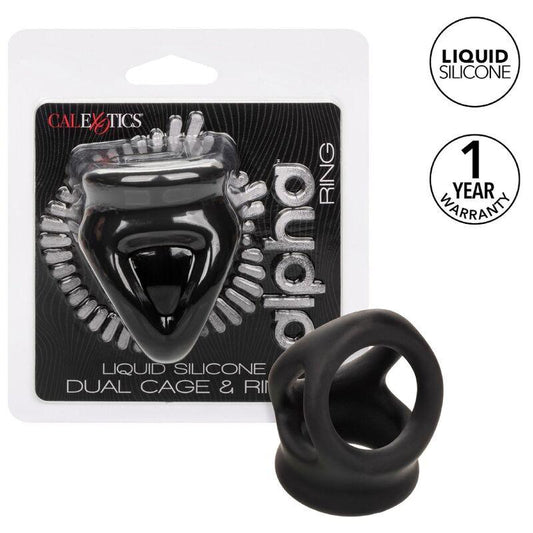 CALEXOTICS - ALPHA ANILLO DE JAULA DOBLE NEGRO - Optelum
