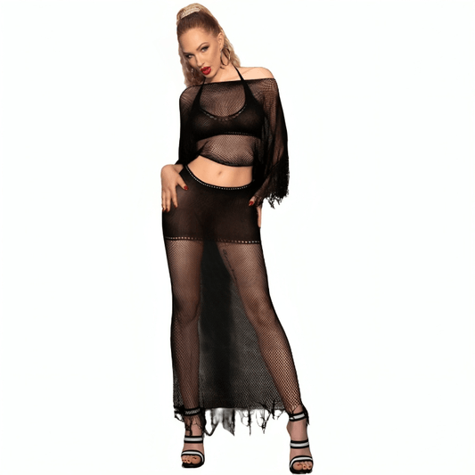 CHILIROSE - CR 4666 TOP & FALDA NEGRO S/M - Optelum