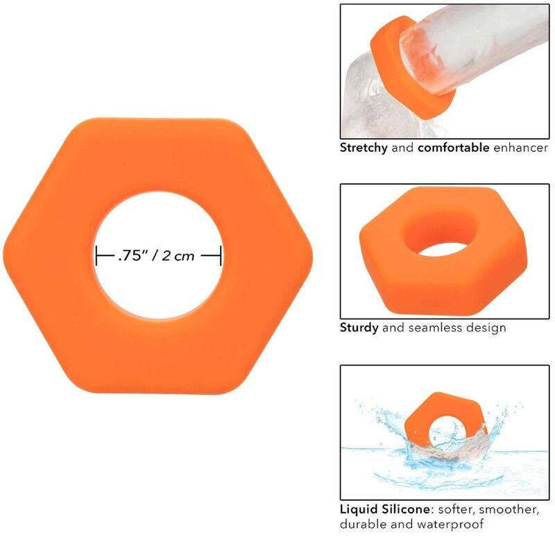 CALEXOTICS - ALPHA ANILLO PROLONG SEXGONO NARANJA - Optelum