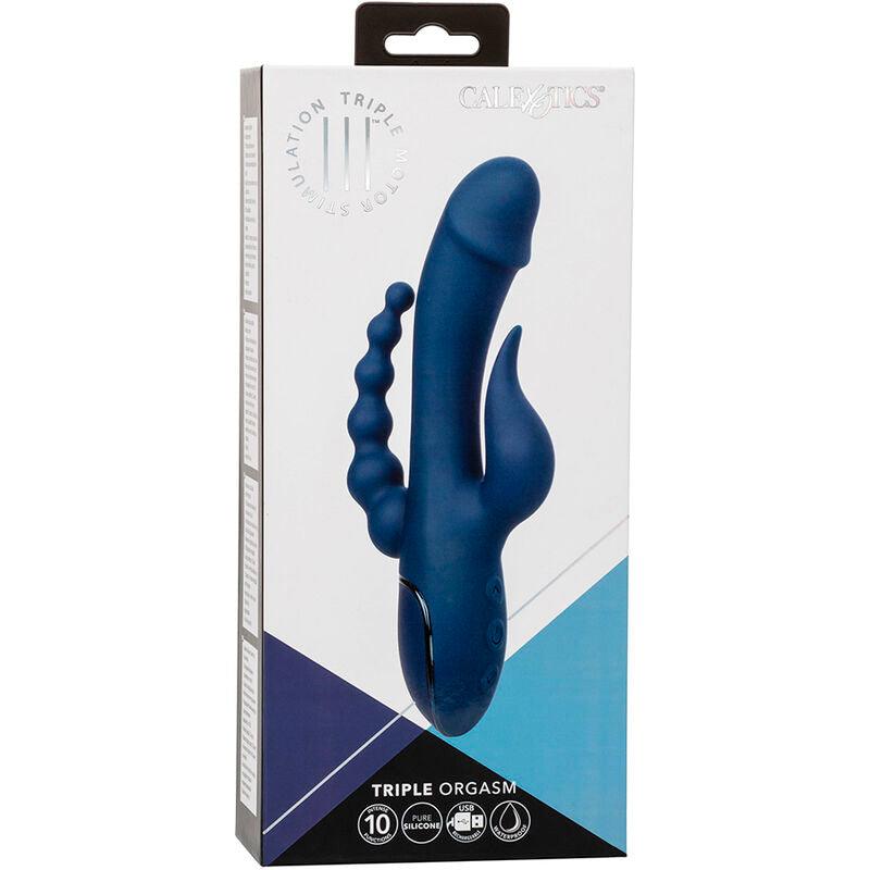CALEXOTICS - VIBRADOR TRIPLE ORGASM AZUL - Optelum