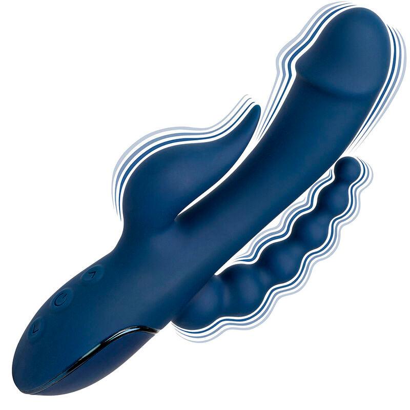 CALEXOTICS - VIBRADOR TRIPLE ORGASM AZUL - Optelum