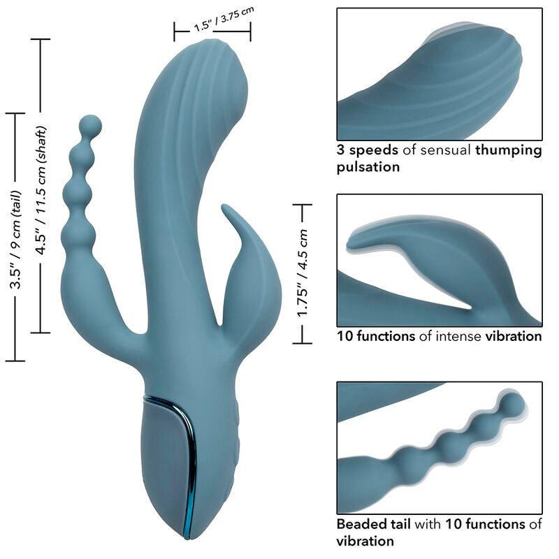 CALEXOTICS - VIBRADOR TRIPLE ÉXTASIS GRIS - Optelum