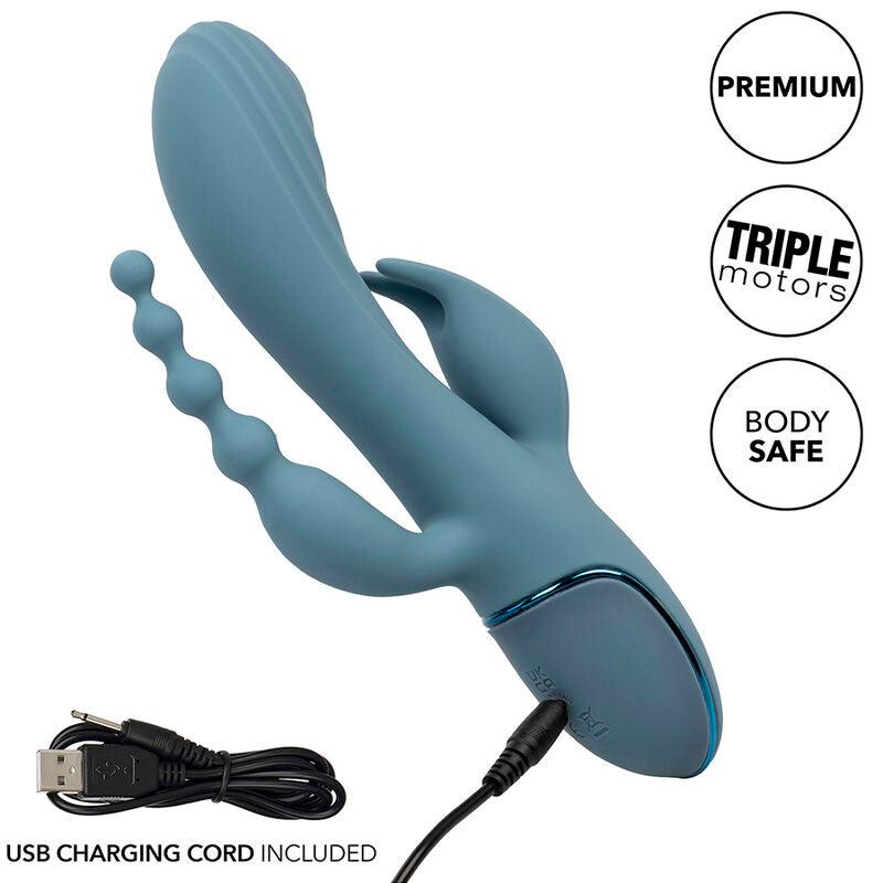 CALEXOTICS - VIBRADOR TRIPLE ÉXTASIS GRIS - Optelum