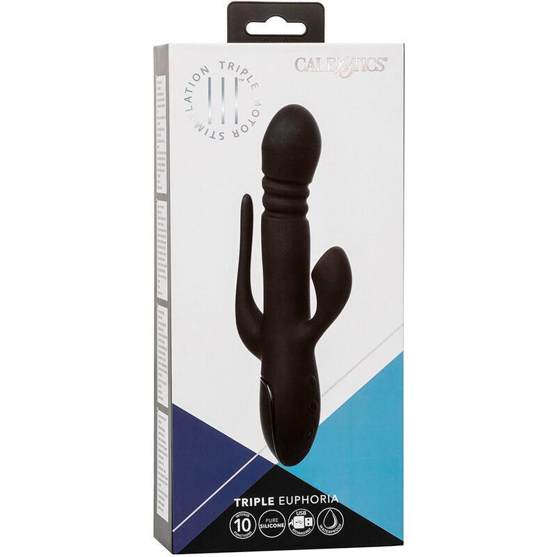 CALEXOTICS - VIBRADOR TRIPLE EUPHORIA NEGRO - Optelum
