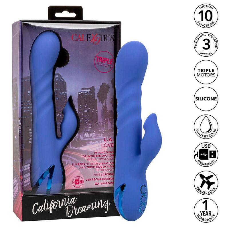 CALEXOTICS - L.A LOVE VIBRADOR & SUCCIONADOR AZUL BY CALIFORNIA DREAMING - Optelum