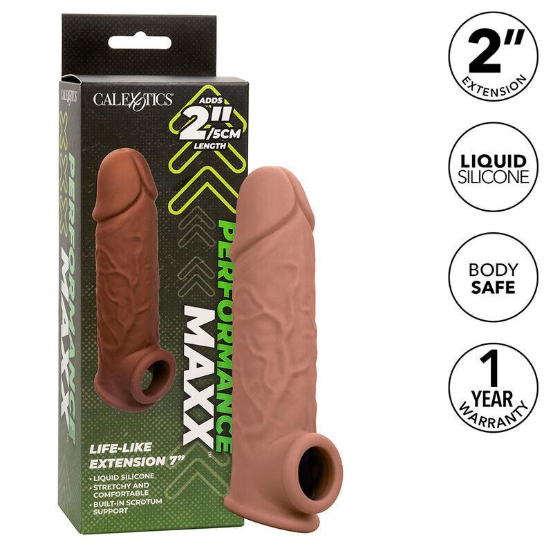 CALEXOTICS - PERFORMANCE MAXX EXTENSIÓN REALISTA 7 PIEL MORENO - Optelum