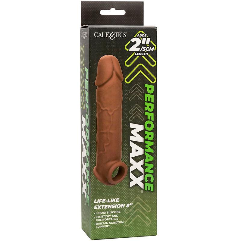 CALEXOTICS - PERFORMANCE MAXX EXTENSIÓN REALISTA 8 PIEL MORENO - Optelum
