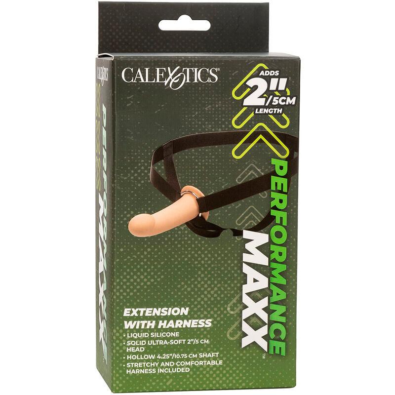 CALEXOTICS - PERFORMANCE MAXX EXTENSIÓN CON ARNÉS PIEL CLARO - Optelum