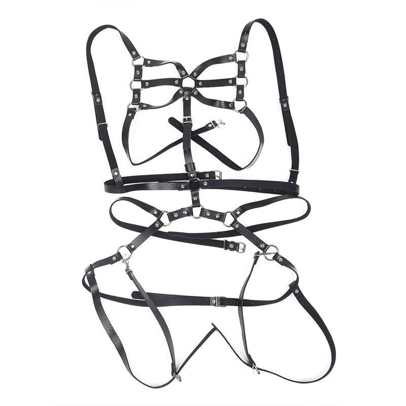 SUBBLIME - ARNÉS DE CUERPO CORREAS AJUSTABLE CUERO NEGRO TALLA ÚNICA - Optelum