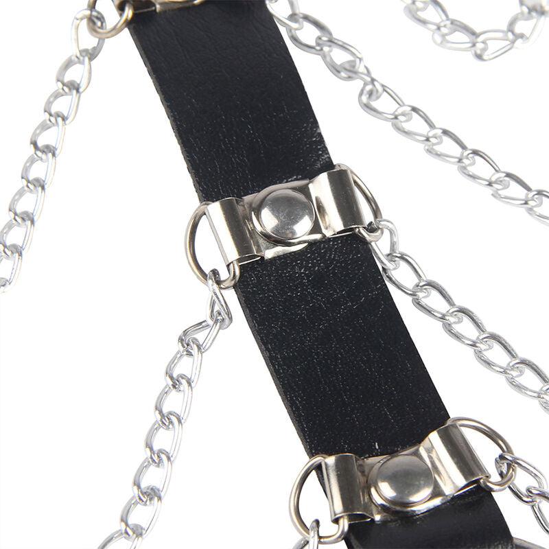 SUBBLIME - ARNÉS DE PECHO CADENAS CUERO NEGRO TALLA ÚNICA - Optelum