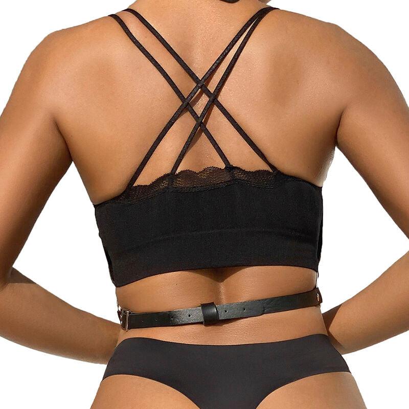 SUBBLIME - ARNÉS DE PECHO CADENAS CUERO NEGRO TALLA ÚNICA - Optelum