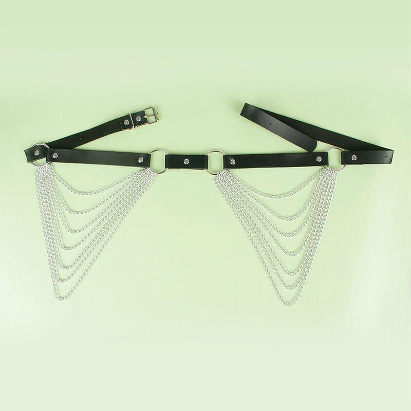 SUBBLIME - CINTURON DE CADENAS CUERO NEGRO TALLA ÚNICA - Optelum