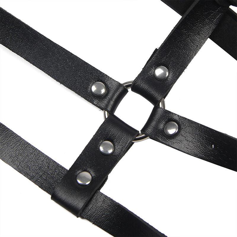 SUBBLIME - ARNÉS DE PECHO ANILLAS DE CUERO NEGRO TALLA ÚNICA - Optelum