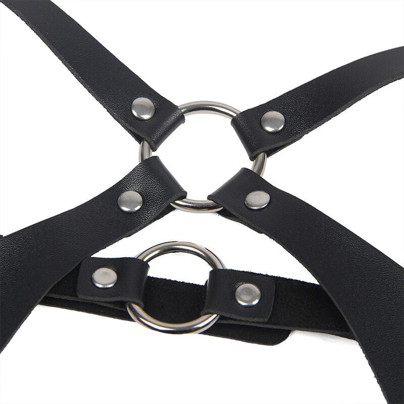 SUBBLIME - ARNÉS CUERPO ENTERO CON HEBILLAS CUERO NEGRO TALLA ÚNICA - Optelum