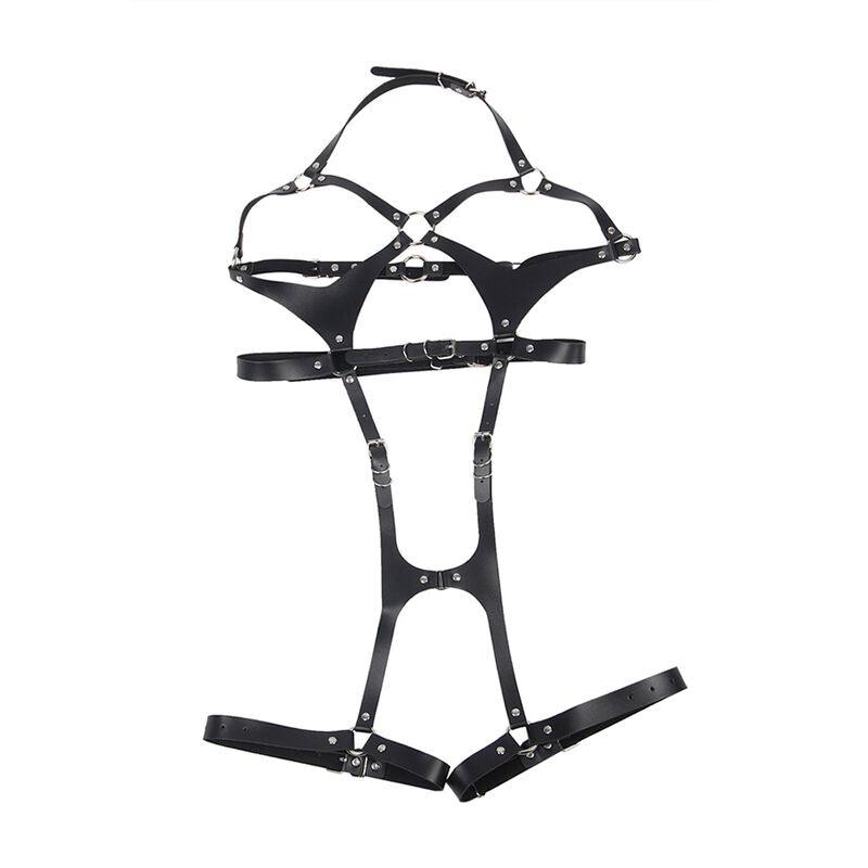 SUBBLIME - ARNÉS CUERPO ENTERO CON HEBILLAS CUERO NEGRO TALLA ÚNICA - Optelum