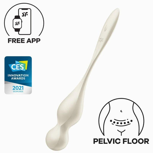 SATISFYER - LOVE BIRDS BOLAS KEGEL VIBRADORAS BLANCO - Optelum
