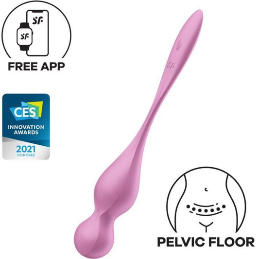SATISFYER - LOVE BIRDS BOLAS KEGEL VIBRADORAS ROSA - Optelum