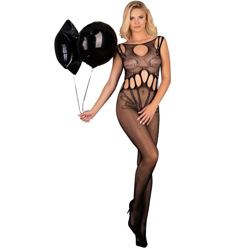 LIVCO CORSETTI FASHION - AMAHIL BODYSTOCKING CROTCHLESS NEGRO TALLA ÚNICA - Optelum