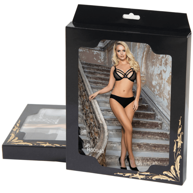 SUBBLIME - SET DOS PIEZAS SUJETADOR TRANSPARENCIAS Y TIRAS S/M - Optelum