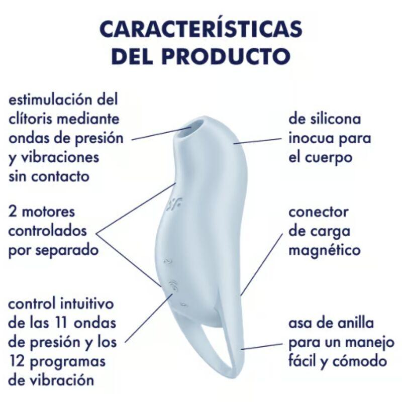 SATISFYER - POCKET PRO 1 ESTIMULADOR CLÍTORIS AZUL CLARO - Optelum