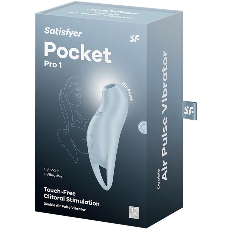SATISFYER - POCKET PRO 1 ESTIMULADOR CLÍTORIS AZUL CLARO - Optelum