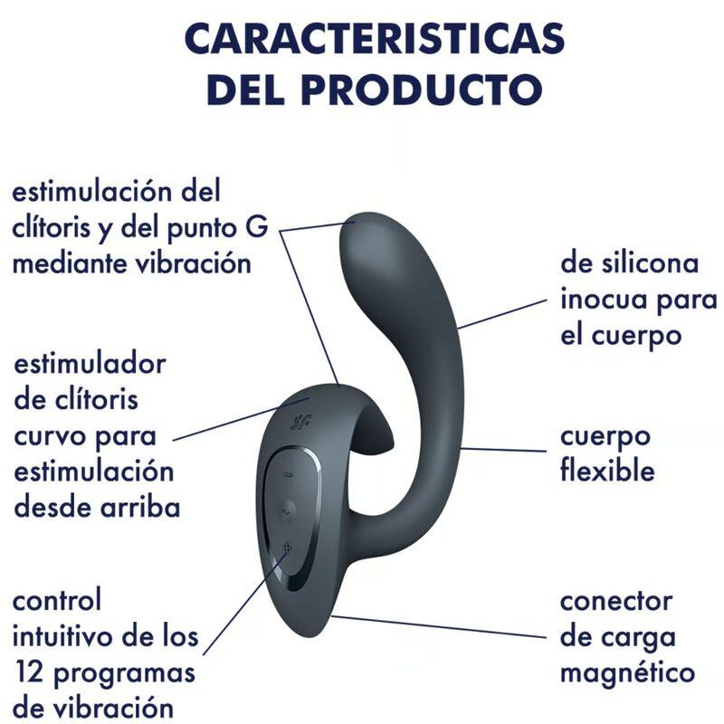 SATISFYER - G FOR GODDESS 1 VIBRADOR RABBIT GRIS OSCURO - Optelum
