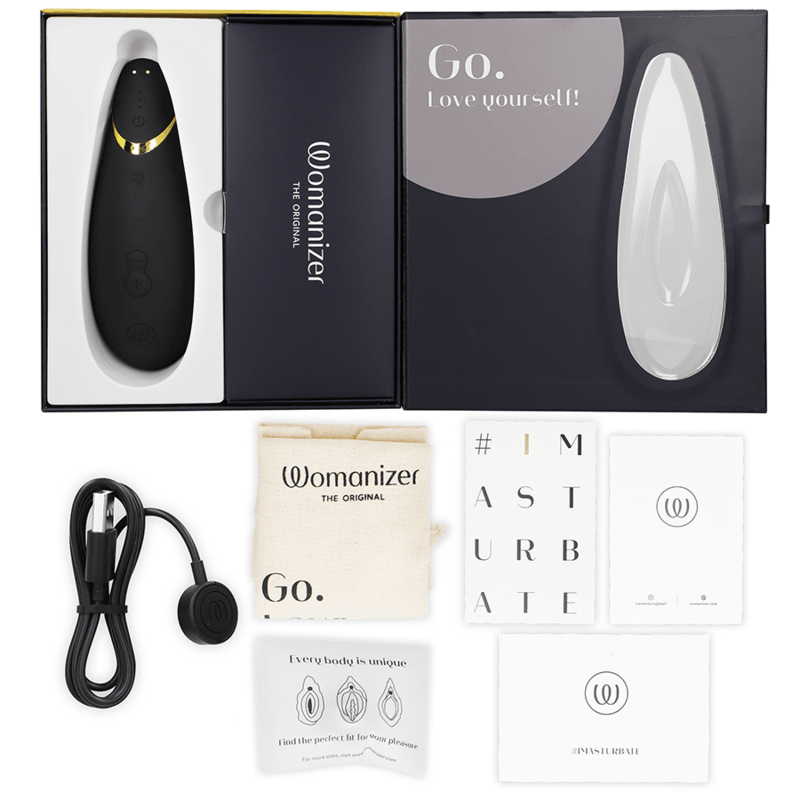 WOMANIZER - PREMIUM 2 ESTIMULADOR DE CLÍTORIS NEGRO - Optelum