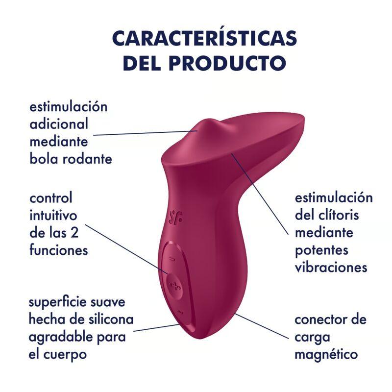 SATISFYER - EXCITERRR VIBRADOR LAY-ON CLÍTORIS BERRY - Optelum