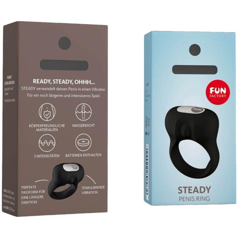 FUN FACTORY - STEADY ANILLO PENE CON VIBRACIÓN NEGRO - Optelum