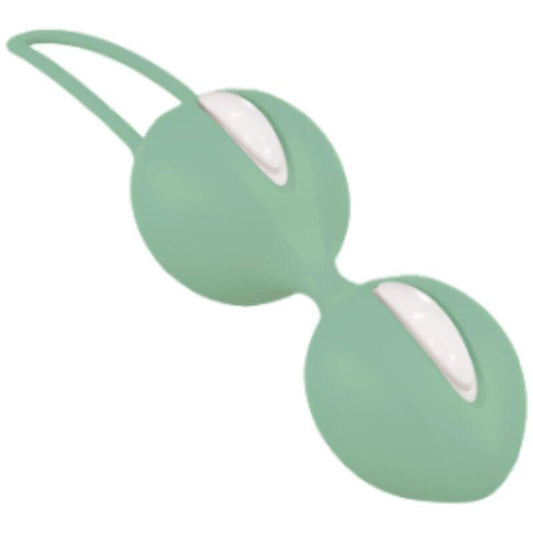 FUN FACTORY - SMARTBALLS DUO BOLAS PELVICAS BLANCO / VERDE PISTACHO - Optelum