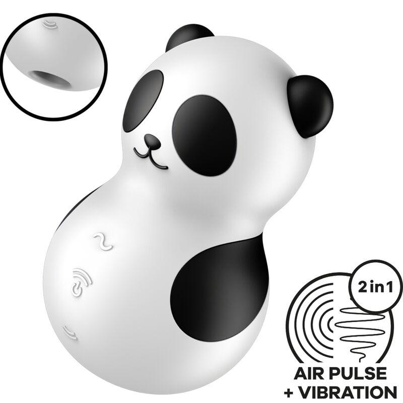 SATISFYER - POCKET PANDA ESTIMULADOR & VIBRADOR BLANCO Y NEGRO - Optelum