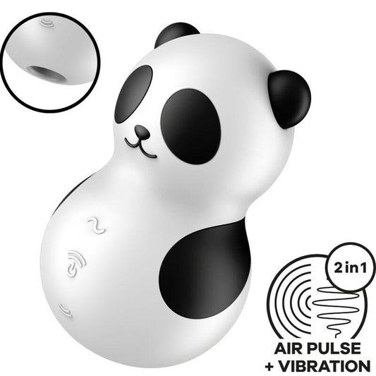SATISFYER - POCKET PANDA ESTIMULADOR & VIBRADOR BLANCO Y NEGRO - Optelum