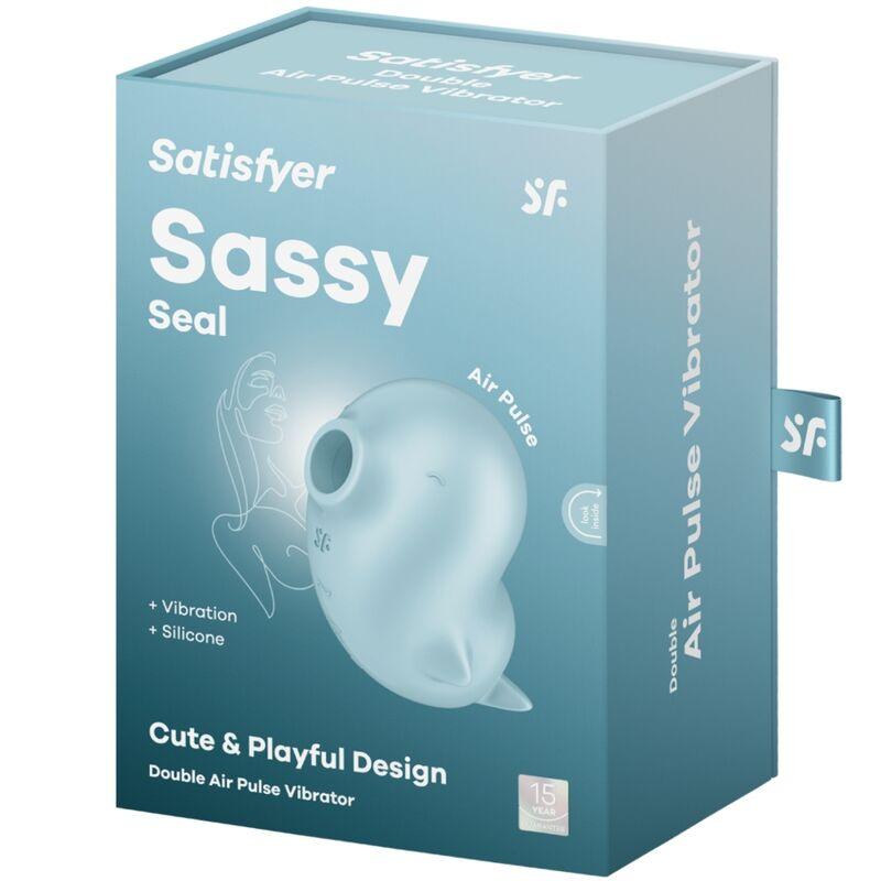 SATISFYER - SASSY SEAL ESTIMULADOR & VIBRADOR AZUL - Optelum