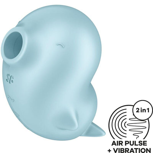 SATISFYER - SASSY SEAL ESTIMULADOR & VIBRADOR AZUL - Optelum