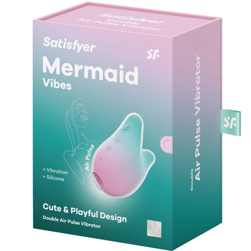 SATISFYER - MERMAID VIBES ESTIMULADOR & VIBRADOR MENTA Y ROSA - Optelum