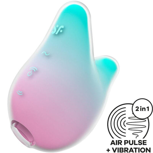 SATISFYER - MERMAID VIBES ESTIMULADOR & VIBRADOR MENTA Y ROSA - Optelum