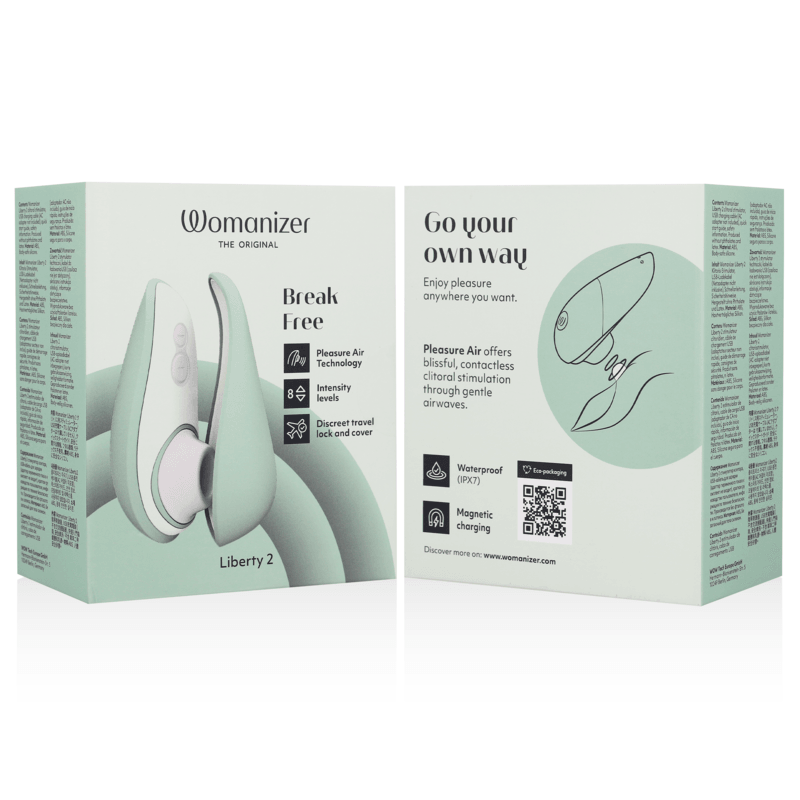 WOMANIZER - LIBERTY 2 ESTIMULADOR & SUCCIONADOR CLITORIS VERDE CLARO - Optelum